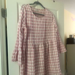 Pink Gingham Babydoll Dress
